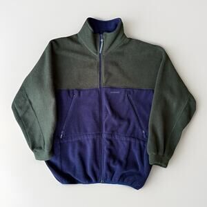 Vintage Montbell Fleece Jacket Medium Olive Purple Full Zip 90s Outerwear